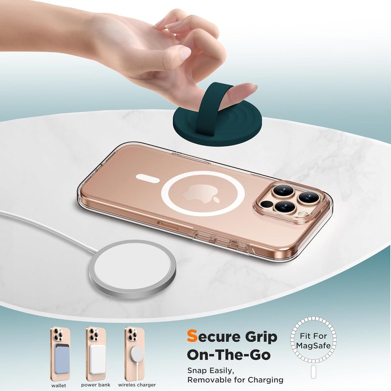 COFFKER Magnetic Phone Grip Ring Holder, Liquid Silicone Magnet Cell Phone Grip Finger Loop, Compatible with Magsafe, Back of Phone for iPhone 17/16/15/14/13/12 Series, Dark Green - Image 4